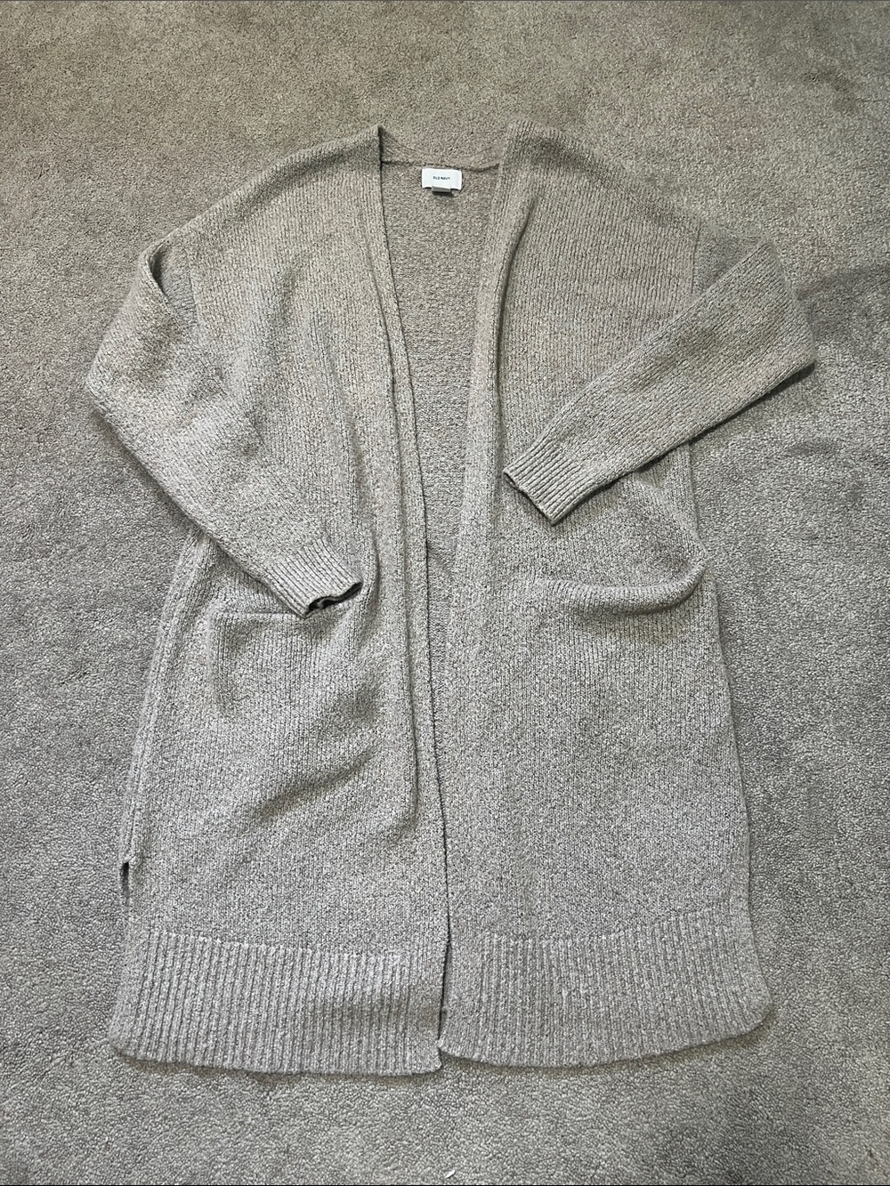 Old Navy Open Front Long Cardigan Pockets Tan Size Small